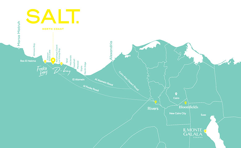 location - Salt North Coast - Tatweer Misr Developments - موقع قرية سولت الساحل الشمالي - احدث مشروعات شركة تطوير مصر